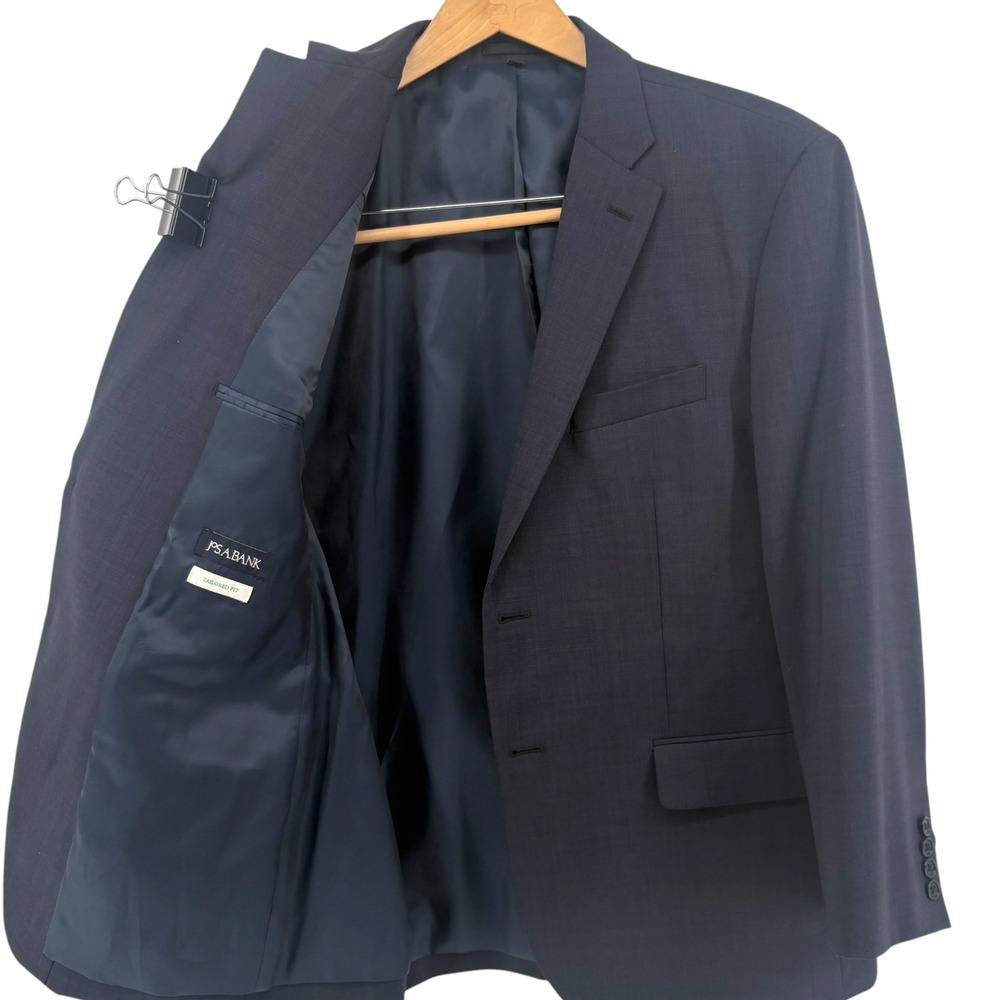 Jos. A. Bank Mens 42 Short Tailored Fit Navy Blue 100% Wool 2-Button Suit Jacket
